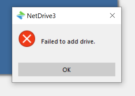 Netdrive fail to add